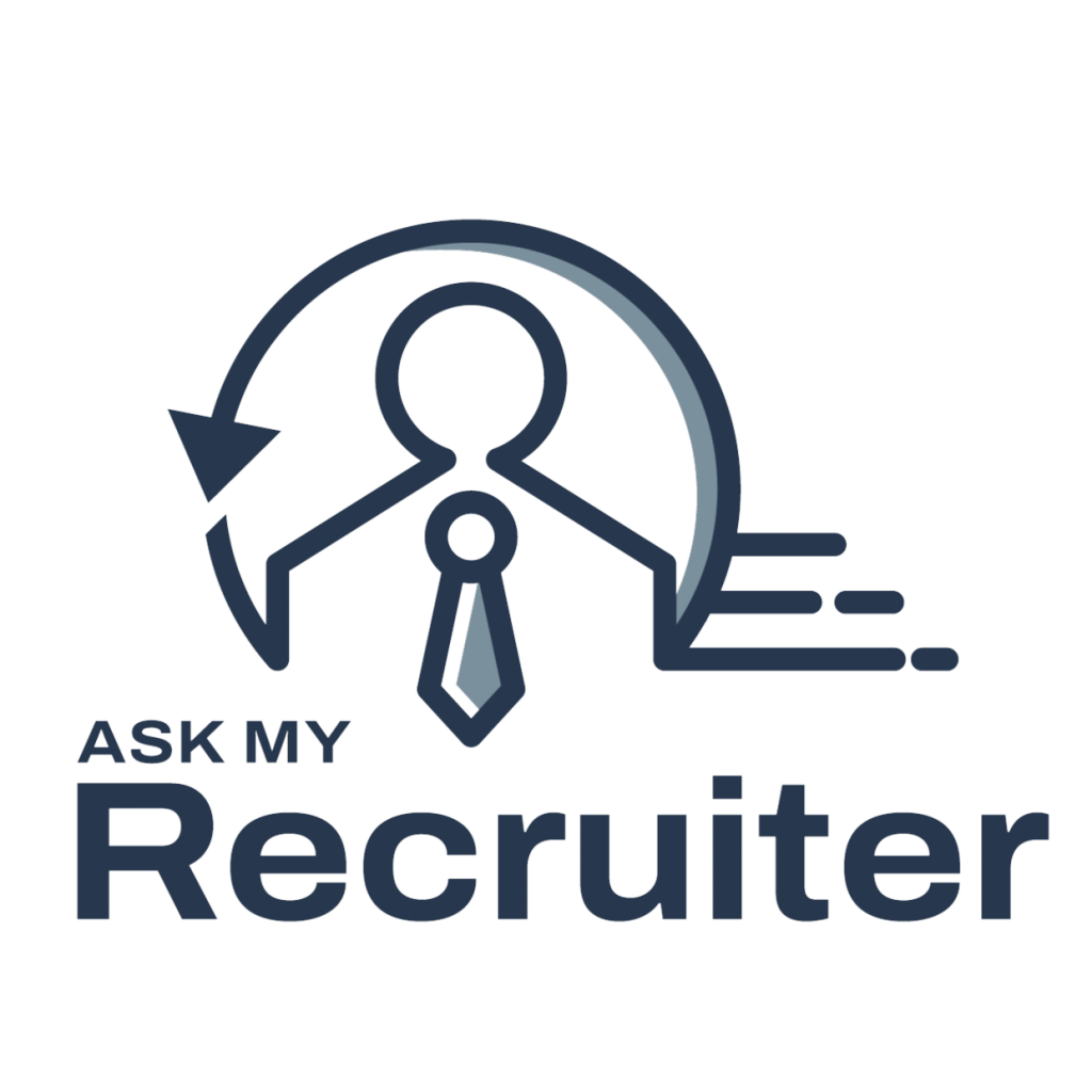 Our Partner Ask My Recruiter's Icon and Text Logo